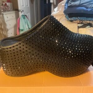 Azalea Wang Macey Black Rhinestone Platforms